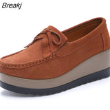 Women Platform Shoe Leather Suede Plush Slip on Sneakers Casual Tassel Fringe Loafers Moccasins Summer Female