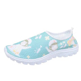 Cartoon Nurse Doctor Print Women Sneakers Slip on Light Mesh Shoes Summer Breathable Flats Shoes Zapatos