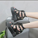 white platform sandals Wedges Women's Shoes Summer Shoes Women Sandals Platform Shoe laces High Heels Casual Shoes