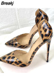 Print Sexy Women Pumps Shoes Women High Heels Pointed Toe Wedding Shoes 12cm Chaussure Femme QP023