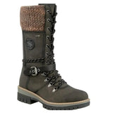 Mujer Women's Winter Side-pull Lace-up Knitted Mid-tube Boots Low-heeled Round-toe Boots High-quality Winter Warm Boots