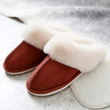 2023 New Fluffy Home Slippers Women Flat Heels Non Slip Winter Cotton Shoes Woman Indoor Faux Suede Plush Couple