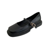 Design Shoes Women Casual Thick Sole Heels Ankle Buckle Shoes Elegant Ladies Shallow Single Platform