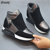 Leather Sneakers Women Platform Shoes 2022 Fashion Ins Women Sneakers Height Increasing Shoes Woman Casual Shoes