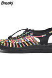Men Sandal 2023 New Summer Weave Breathable Sandals Fashion Soft Flat Outdoor Beach Vacation Light Casual