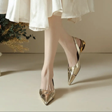 Pointed Toe Women Sandals Dress Heels Shoes Slingback Luxury Chunky Slippers 2024 Summer Flip Flops Pumps New Mujer