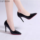 Black Sexy Stiletto High Heels Classic Womens Pumps 6cm/10cm Party Wedding Shoes Fashion Pointed Toe Red Sole Single
