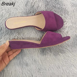 Women Slippers Elegant Summer 3cm Velvet Mules Wedge Sandals Slippers Open Toe High Heels Casual Dress Woman