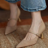 Vintage Mary Jane Shoes Women Black High Heels Fashion Women Shoes Spring Autumn Mary Jane