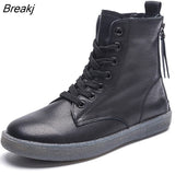 Fashion Women Boots Genuine Leather White Ankle Boots Female Casual Sneakers Plus Size Soft Bottom Double Zipper