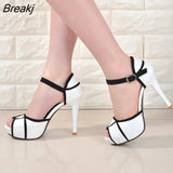 Summer Hollow Buckle Women's Shoes European And American Fight Color Fish Mouth Fine With High Heels Young Daily