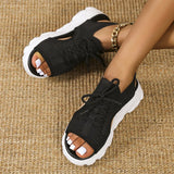 Breakj New 2023 Hairtail Mouth Thick Woven Casual Sandals
