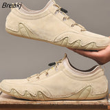 23Men's Sneakers Pig Suede Leather Men Loafers Shoes Fashion Slip on Men Driving Shoes Soft Sapato Masculino Mocassin