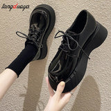 shoes thick-soled trend British style simple casual women's shoes platform Women Chunky Sneakers stretch boots