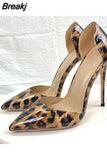 Print Sexy Women Pumps Shoes Women High Heels Pointed Toe Wedding Shoes 12cm Chaussure Femme QP023