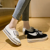 Size Velcro Love Shoes Spring And Autumn New Flat-Soled Casual Shoes Water Drill Muffin Thick Soles Single