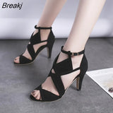 Design Women Sandals Platform Summer Shoes Woman Gladiator Sandals High Heels Cropped Stitched Open Toed