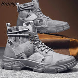 Autumn Early Winter Shoes Men Boots High top Canvas Shoes Camouflage Street Shoes Mens Ankle Boots Single Cloth