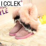 Women Slip on Flat Cotton Shoes Women Light Ankle Boots Female White 2023 Winter Super Warm Snow