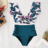 Bikini2025 New Lotus Edge Bikini Split Swimsuit Sexy High