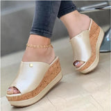 Breakj New Slope And Fish Mouth Slippers Women Thick Letter And Waterproof Table 43 Large Size Cold Slippers