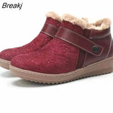 Shoe Woman Boot 2023 Winter Wedge-heeled Platform Ankle Boots Fashion Rivet Rhinoceros-velvet Thermal