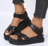 Toe Flatform Wedges Shoes Woman Summer Beach Sandals Sexy Women Plus Size PU Leather