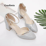 Femininas Women Casual Comfort Stylish Beige Square Heel Pumps Lady Fashion Sweet High Quality Office Heel Shoes