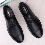 Men Dress Shoes lace up fashion Oxfords Genuine Leather Italian Formal Shoes Man Party Classic Black wedding shoes High
