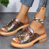 Women Sandals 2022 Ladies Summer Slippers Women High Heels Sandals Fashion Riveting Summer Shoes Women Zapatos De Mujer