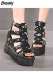 Leisure Wedges Women's Shoes Summer Shoes Women Sandals Platform Shoelaces High Heels Casual Shoes Woman Large Size
