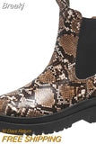 Size Boots Women 2023 Winter New European and American Fashion Snake Pattern Color Matching Thick Bottom Short Boots