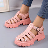 Fashion Gladiator Women Narrow Band Cross-tied Platform Square Heel Peep Toe Rome Design Sexy Mature Shoes