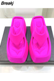 Sole Wedges Flip Flops for Women 2023 Summer Clip Toe Platform Sandals Woman Non Slip Beach Slippers High Heel