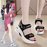 Sandals for Women 2024 New Summer Fish Mouth Wedge Muffin Platform Daddy High Heels To Increase Women's