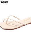 Slippers Women Summer Shoes Casual Flat Bottom Sandals Flip Flops Candy Color Indoor Outdoor Beach Slides Cross