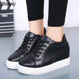 White Hidden Wedge Heels sneakers Casual Shoes Woman high Platform Shoes Women's High heels wedges Shoes For
