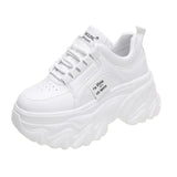 White Black Chunky Sneakers Women Spring Autumn Thick Bottom Dad Shoes Woman Fashion PU Leather Platform Sneakers