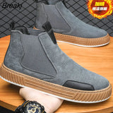 Winter Cotton Boots Fashion Thermal Insulation Cotton Shoes Men's Leather Boots Soft Soled Casual Men Shoes Sports