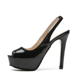 Women 2023 Summer Soild High Heel Pumps One-word Buckle Fashion Platform Stiletto Heel Sandals Women Sexy Party Open Toe