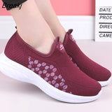 Casual Woman's Mesh Breathable Slip on Flat Shoes 2022 Ladies Loafers Comfortable Lightweight Sneaker Socks Women