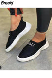 Vulcanize Shoes Sneakers Women Shoes Ladies Slip-On Solid Color Sneakers Female Sport Mesh Casual Shoes Women plus Size