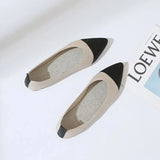 Women Pointed Toe Shallow Flat Shoes Mesh Loafers Soft Bottom Ballet Flats Classic Moccasins Knit Dress Shoes