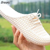 New Women's Flat Sandals Shoes Summer Slippers Hollow Out Casual Shoes Beach Outdoor Comfortable Closed Toe