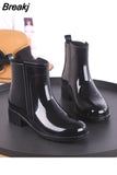 Women Rain Boots Waterproof Rubber Sole Low Heel Winter Shoe Female Middle Tube Fashion New Brand Design Ankle Boot