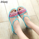 New 2023 Jelly Sandals Women Casual Flat Non-slip Sandals Fashion Outdoor Casual Non-slip Beach Shoes Sandalias De