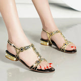 Flat-Bottomed Water Drill Sandals Women's Bohemian Sandals Foreign Style Fashion Women's Sandals Anti-Skid In The Summer Of