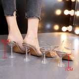 Women Pumps 2023 Transparent High Heels Sexy Pointed Toe Slip-on Wedding Party Brand Fashion Shoes for Lady Thin