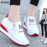 Platform Wedges Women's Sneakers Spring High Quality Rhinestone Mesh Breathable Increased Female Shoes Casual Autumn