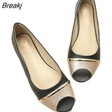 Women Fashion Ballet Flats Office Open Toe Shoes Summer Women's Large Size 34-42 Ladies Casual Slip-On Luxury